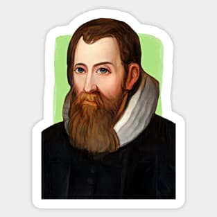 Scottish Mathematician John Napier illustration Sticker